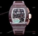 KV Factory Best Replica Richard Mille RM011 Brown Ceramic Flyback Chronograph Watch For Men